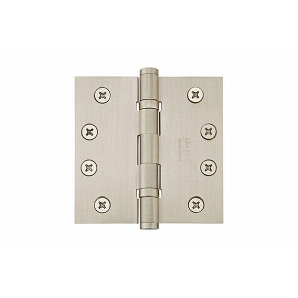 Patioplus 4 x 4 in. Square Steel Heavy Duty Ball Bearing Hinges, Satin Nickel, Set of 2 PA1628028 - main